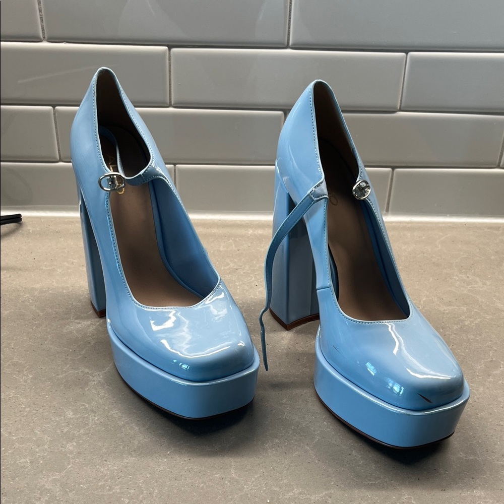 Aldo Sky Blue Platform Heels